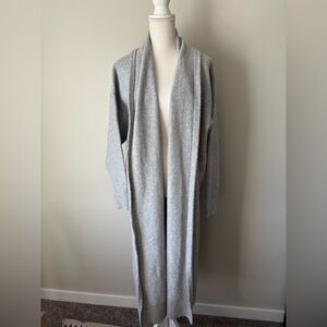 Black Tape_ Longline Open Cardigan Grey Soft Knit Size XL Side Slits